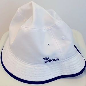 SOLD EUC Adidas White & Navy Blue Bucket Hat